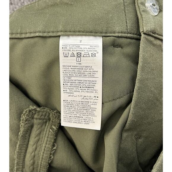 Old‎ Navy High Rise Pixie Chino Pants Womens Size 2 Green Stretch Pockets - Picture 4 of 9